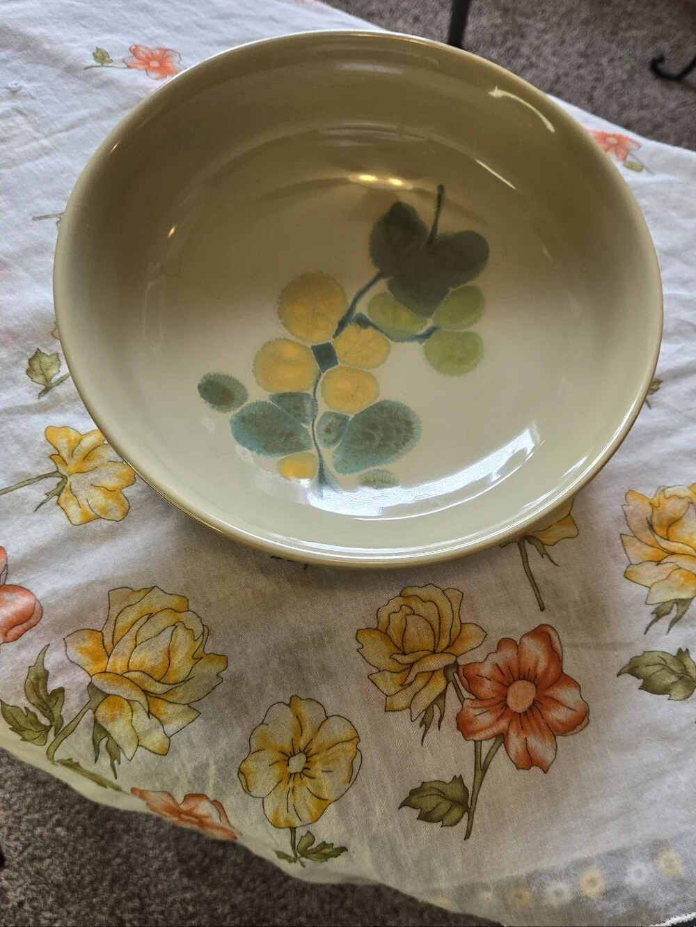 Franciscan Olive Green Glazed Earthenware Large Serving Bowl 64-73